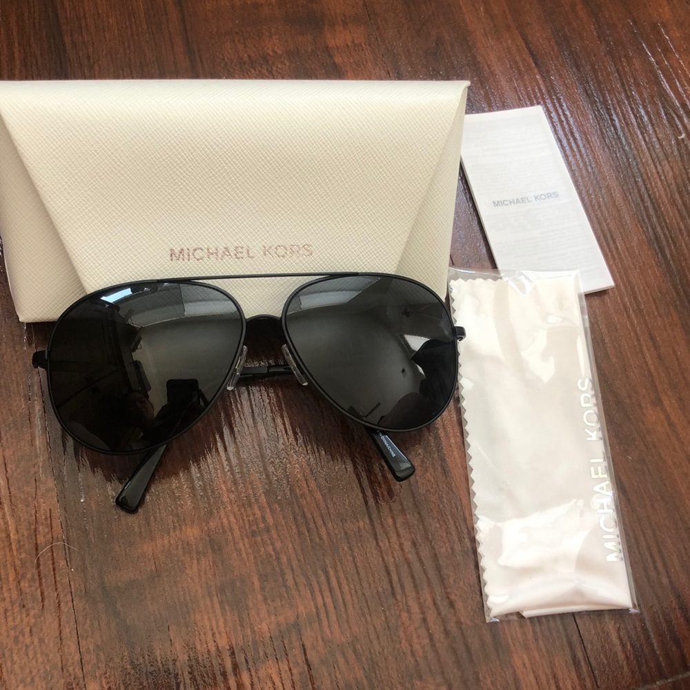 Michael Kors Kendall I Black Aviator Sunglasses